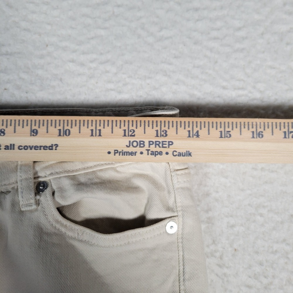 MNG‎ Fiona Flare Jeans Men Size 28 Cream Raw Hem Cotton Blend Mid Rise Denim - Picture 8 of 16